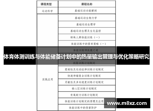 体育体测训练与体能储备计划中的热量输出管理与优化策略研究